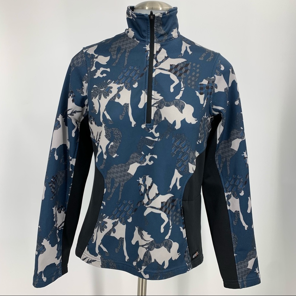 Kerrits 1/4 Zipper Pullover Horse Print Sweater